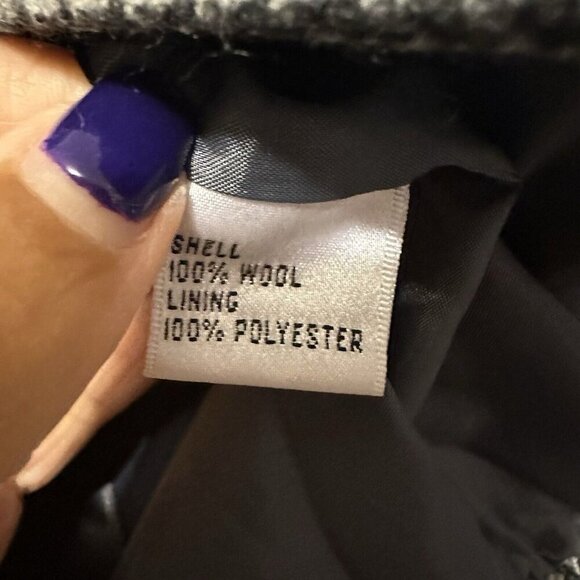 Talbots Blazer Womens Sz 2 Petite Gray Wool Blend Houndstooth 3 Button Jacket - Picture 8 of 11